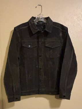 NWT PRPS Palladium Flocked Denim Trucker Jacket sz S